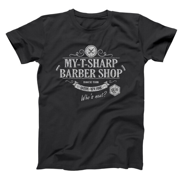 My T Sharp Barber Shop Coming To America Black Basic Men’s T-Shirt