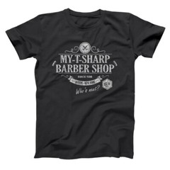 My T Sharp Barber Shop Coming To America Black Basic Men’s T-Shirt