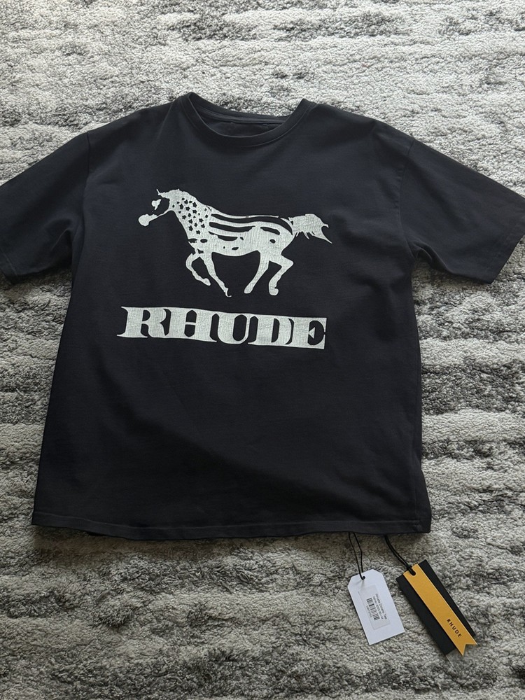 RHUDE DINERO T-shirt Size M Men’s Black 100% Authentic