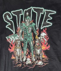 SANA Detroit Shirt Men’s Large Black Michigan State Spartans MSU Dawgs Skeleton
