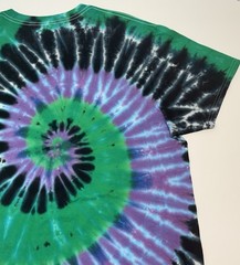 Tie Dye Swirl Adult Unisex T-Shirt Size XL Hand Dyed Multicolor Long Length Tee