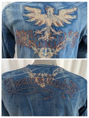 Doramafi Sicilia T-Shirt Y2K Affliction Applique Embroidery Long Sleeve XXL