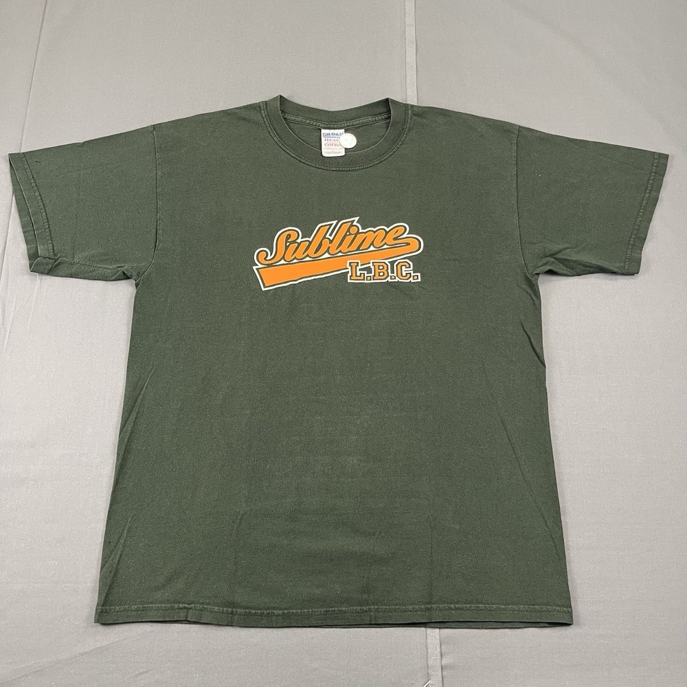 Vintage Sublime Script Logo LBC Green T-Shirt Size Large 1999 – used