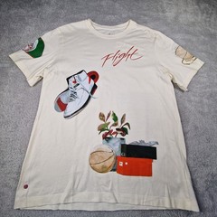 Nike Jordan Artist Series Jacob Rochester Flight World Tour T Shirt Mens L Cream