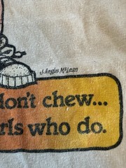 Foxy Lady Smoke Drink Chew Lesbian Vintage 1980 80s Parody T-Shirt Medium