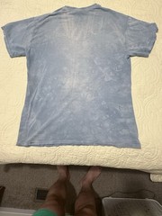 Native American Wolf Vintage Men’s Shirt Back To Earth Tie Dye Blue1990s *READ