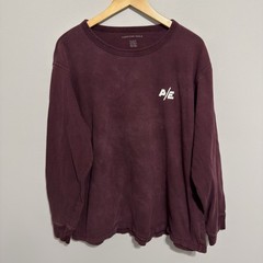 American Eagle Mens Rust Red Long Sleeve Crew Neck Pullover Shirt Size 2XL