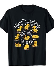 Men’s Funny Duck Saying T-Shirt – “Most Definitely Not All In A Row” Sarcastic J