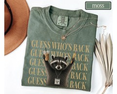 Teacher Back To School Shirt Funny Raccoon Guess Whos Back Graphic Tee