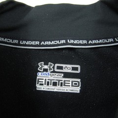 Under Armour Shirt Mens Large Black Fitted Mock Cold Gear Fleece Long Sleeve