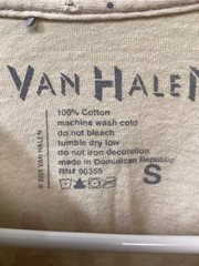 Van Halen World Tour 1979 Beige Small Cotton T Shirt T4