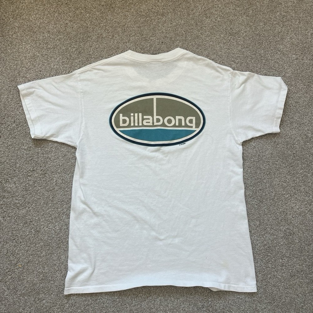 Rare 90s Surf Billabong White T Shirt Size Large USA Made