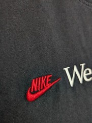 The Nike Tee Shirt Mens Medium Black We Run Things Embroidered Logo Check Swoosh