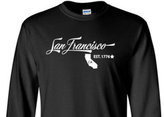 San Francisco California T-Shirt Long Sleeve Graphic Tee Unisex Apparel Custom