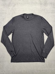 District Shirt Mens Small Gray Perfect Tri Long Sleeve Crewneck Tee Casual