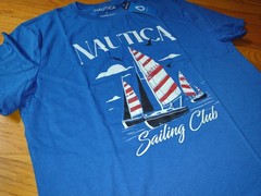 NWT, $35. MSRP, Mens Nautica Cotton Blend Graphic T-Shirt, Blue