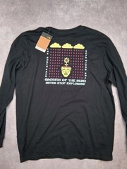The North Face Long Sleeve T-Shirt XL Black 100% Cotton Graphic Double Sided NEW