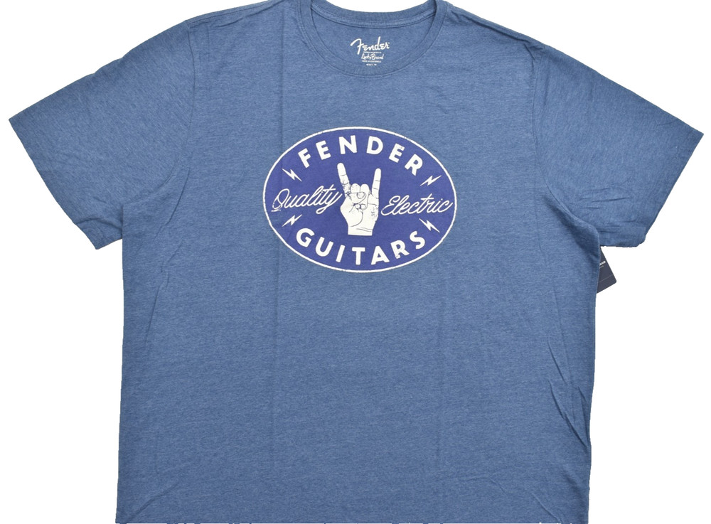 Lucky Brand Men’s Fender Rock Hand Blue Short Sleeve Crew Neck Size 3XLT NEW