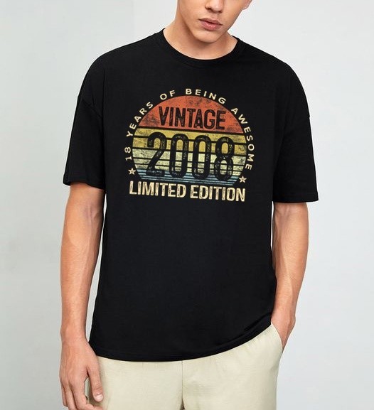 Vintage 2008 Limited Edition 18-Year-Old 18th Birthday T-Shirt S-4XL