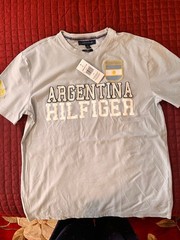Argentina Football FIFA world cup Soccer Tee Shirt Tommy Hilfiger brand