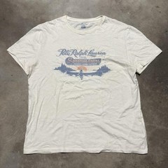 Polo Ralph Lauren Sporting Goods T-Shirt Men’s Size M Cream Vintage Y2K Preppy