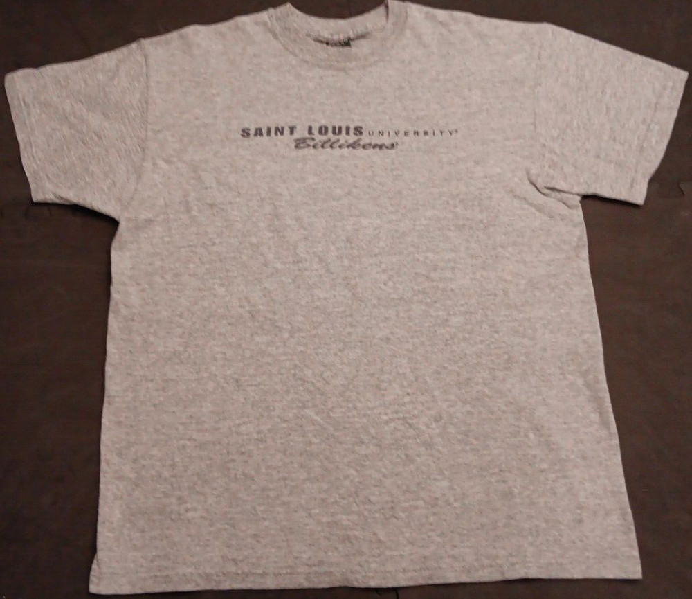 Vtg Lg MV Sport Gray Saint Louis University Billikens Collegiate T Shirt