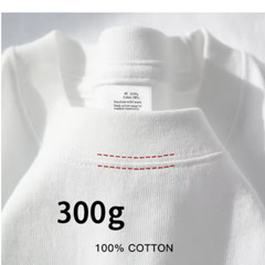 Men’s Heavy Duty 300g American Pure Cotton T-Shirt Oversized Casual Short Sleeve