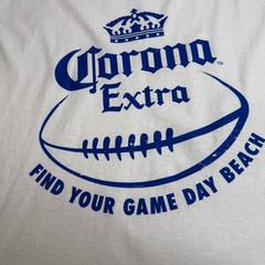Corona Extra T Shirt Mens XL White Alcohol Beer Promo Football Game Day Beach