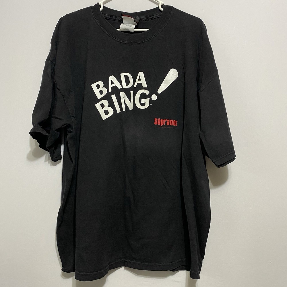 VTG 2000 Y2K Men’s Black HBO The Sopranos ‘Bada Bing!’ Logo T Shirt XXL *Flawed*