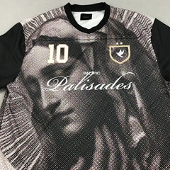 PacSun Jersey Men Large Black Pacific Palisades Religious Graphic Soccer Shirt L