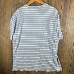 Faherty Brand Mens XL Indigo Dyed Striped Pocket T-Shirt Blue White MKU2126-LIS