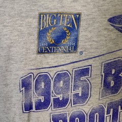 VTG 1995 Big Ten Football Champions Northwestern University T Shirt Gray XL S.S.