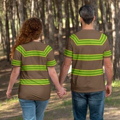 Cobain Look Brown Shirt Green Stripes T-shirt Sweater Tribute
