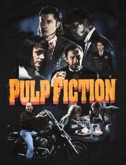 PULP FICTION Graphic Tee BRUCE WILLIS SAMUEL L. JACKSON Black T-Shirt SMALL *T5