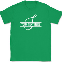 Letter S Monogram Your Text Here Custom T-Shirt Personalized Family Gift Tee