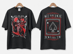 Hazbin Hotel Rosie & Alastor Ace Double-Sided T-Shirt Hot Topic Black Goth NWT