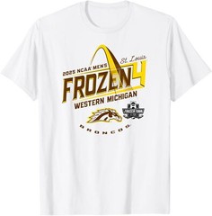 Western Michigan Broncos Frozen Four 2025 Hockey White T-Shirt