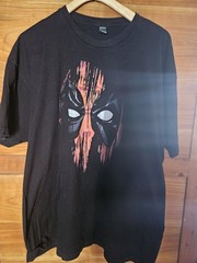 Deadpool Marvel T-Shirt – Black – 3XL – Streak Mask – Paint Splatter