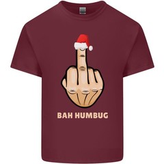Bah Humbug Finger Flip Funny Christmas Rude Mens Light Cotton T-Shirt