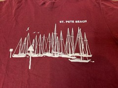 Vintage 80’s Sportswear St. Pete Beach Sail Boat Port T-Shirt Single Stitch Sz L