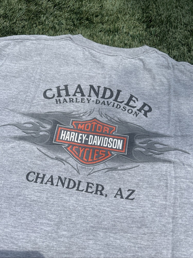 VTG 2007 Harley Davidson T Shirt H-D Chandler Arizona R.K. Stratman XL Men Gray.