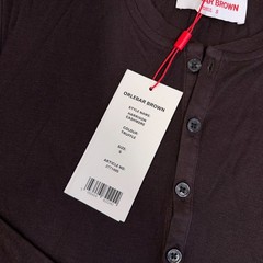 Orlebar Brown Shirt Men Small Truffle Brown Harrison Cashmere Henley T Tee NEW