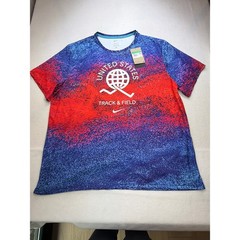 Nike Men’s Dri-FIT Running T-Shirt USA Miler FJ3411-635 Size XL NWT UPF 40+
