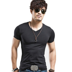 La Camisa De Manga Camiseta Corta De Algodón Para Hombres Verano Casual Cuello V
