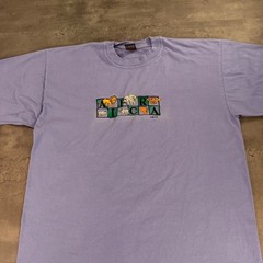 Dash Africa T-Shirt Mens Large Lavender Lilac Embroidered Safari Animal Vintage