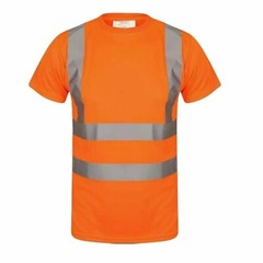 Hi Viz Visibility T Shirt Safety Work High Vis Two Tone Short Sleeve Crew Neck