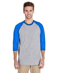 Gildan G570 Adult 100% USA Heavy Cotton Three-Quarter Raglan Sleeve T-Shirt
