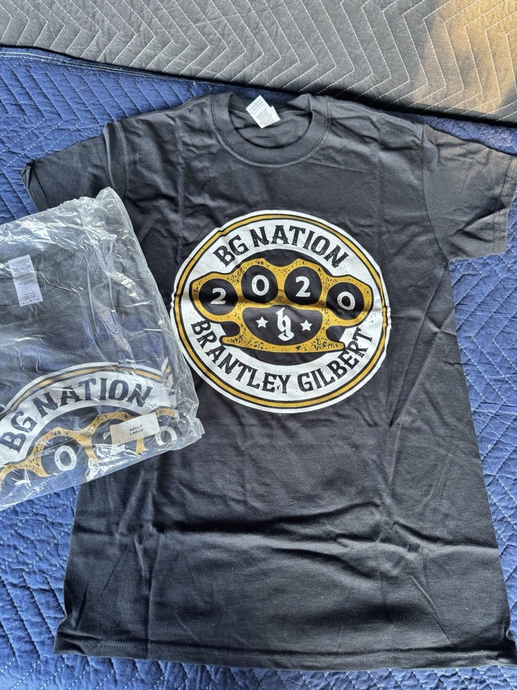 NWT Brantley Gilbert 2020 BG Nation Logo Graphic Gildan T-Shirt Black Unisex-LRG