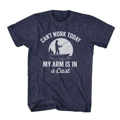 Mens Shirt Can’t Work Today My Arm is in A Cast T-Shirt Funny Fishing Novelty