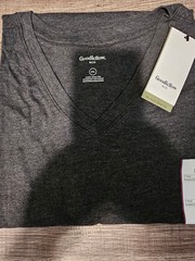 2 Pack Men’s XXL short-sleeve perfect v-neck cotton tshirt Dark Grey nwt